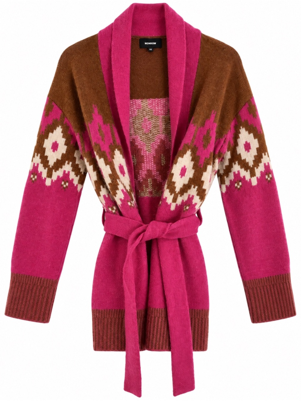 Monrow Shawl Collar Belted Cardigan
